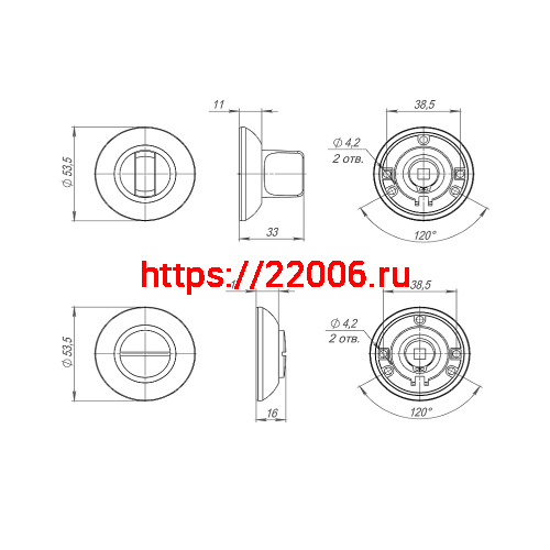 Ручка Punto (Пунто) поворотная BK6.R.ZR54 (BK6 ZR) OB-13 античная бронза фото 2