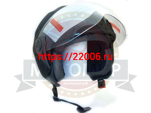 Шлем открытый "Safelead" HF-221 "колобки с доп. стеклом" мат. черный размер XL фото 2