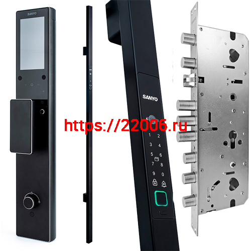 Электронный замок Sanyo D501 Tuya DM70 с WiFi, ручка скоба 1800 мм, черный фото 3