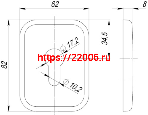 Декоративная Armadillo (Армадилло) Квадратная накладка на цилиндр ET-DEC SQ (ATC Protector 1) S CP-8 Хром TECH фото 2