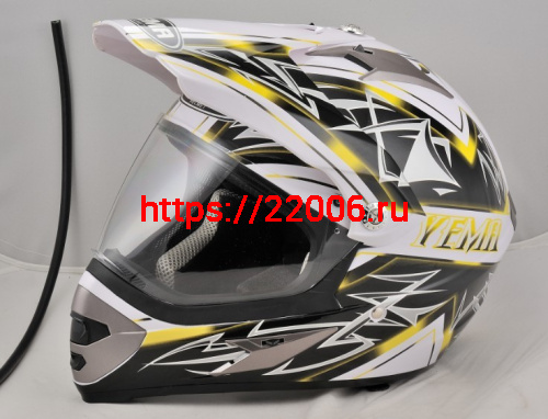 Мотошлем YM-911 бело-желтый (ХS)
