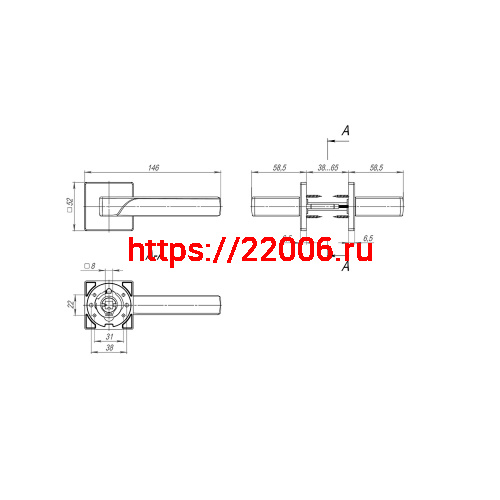 Ручка Fuaro (Фуаро) раздельная K.SL52.FLY (FLY SL) BL-24 черный фото 3 Ручка Fuaro (Фуаро) раздельная K.SL52.FLY (FLY SL) BL-24 черный фото 3