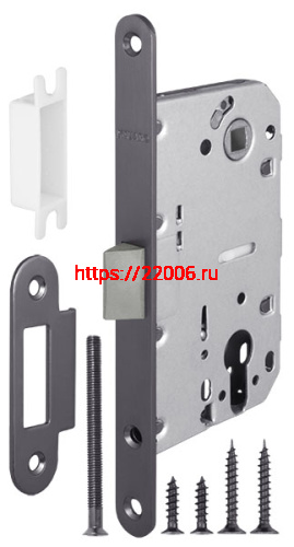 Корпус Fuaro (Фуаро) врезного замка c защёлкой PLASTP85C-50 (P85C-50) GR графит