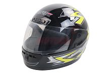 Шлем SAFEBET HF-101 чёрно-серо-желтый Q42 "S,M,L,XL,XXL" (интеграл)