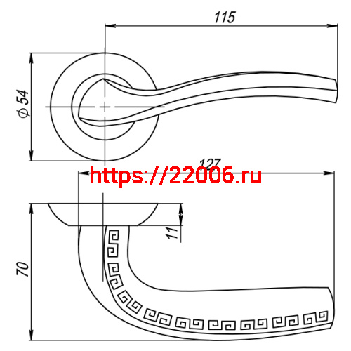Ручка Punto (Пунто) раздельная GERION TL/HD ABG-6 зеленая бронза фото 4 Ручка Punto (Пунто) раздельная GERION TL/HD ABG-6 зеленая бронза фото 4
