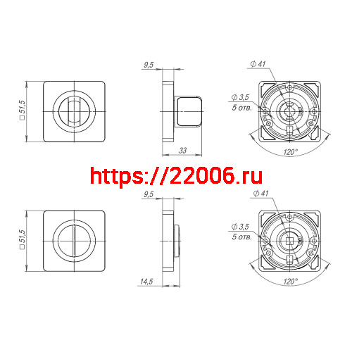 Ручка Ajax (Аякс) поворотная BK6.K.JK51 (BK6 JK) BL-24 черный фото 3 Ручка Ajax (Аякс) поворотная BK6.K.JK51 (BK6 JK) BL-24 черный фото 3