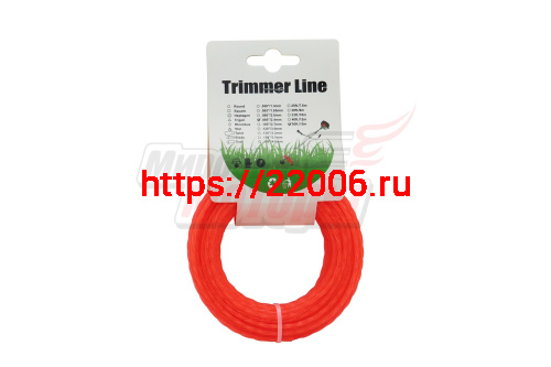 Леска триммерная (2,4*15м) TRIMMER LINE с картонной этикеткой (квадрат витой)