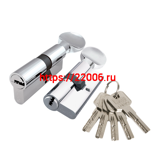Цилиндровый Punto (Пунто) механизм Z3002Knob80(40+10+30) с вертушкой CP хром Цилиндровый Punto (Пунто) механизм Z3002Knob80(40+10+30) с вертушкой CP хром