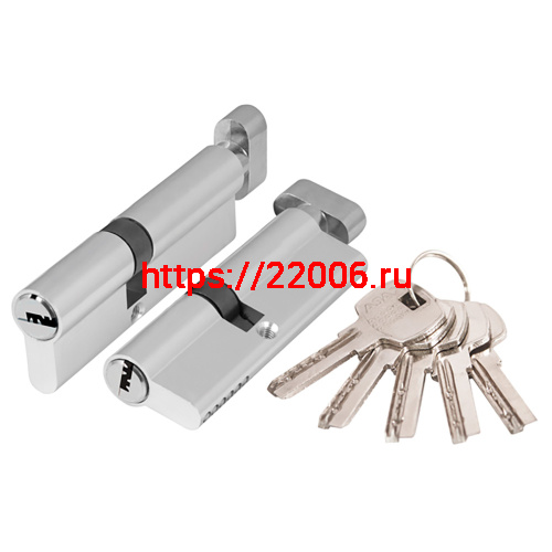 Цилиндровый Ajax (Аякс) механизм (AX202/120) AX2002Knob120 (55+10+55) CP хром с вертушкой