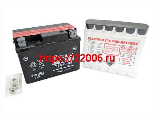 Аккумулятор YUASA MF YTX4L-BS сухозаряженный с электролитом (114*70*86) Аккумулятор YUASA MF YTX4L-BS сухозаряженный с электролитом (114*70*86)