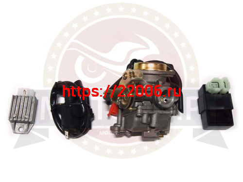 Двигатель скутер 4х такт. GY6-80 (как короткий ") 70 см3 фото 3