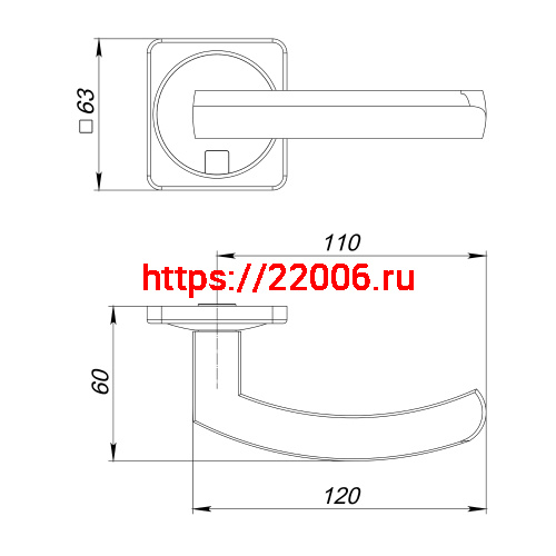 Ручка Fuaro (Фуаро) раздельная K.MSC62.MOSAIC BL-24 черный, квадрат 170 мм фото 2 Ручка Fuaro (Фуаро) раздельная K.MSC62.MOSAIC BL-24 черный, квадрат 170 мм фото 2