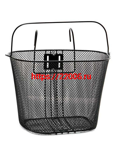 Корзина передняя 310х230х230мм, с креплением на руль, черная, белая HUALONG Корзина передняя 310х230х230мм, с креплением на руль, черная, белая HUALONG