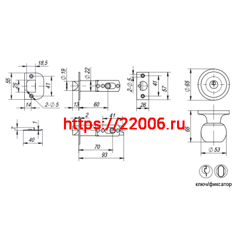 Ручка Punto (Пунто) защелка DK672 MAB-ET (6072 MAB-E) (кл./фик.) мат. бронза фото 3