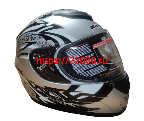 Шлем интеграл KIRIN K-22, черный, черн-крас матовый, черн-крас, размер L фото 3