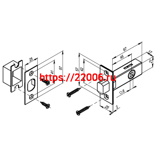 Задвижка Punto (Пунто) врезная METDB-45 (DB-45) BL черный фото 3