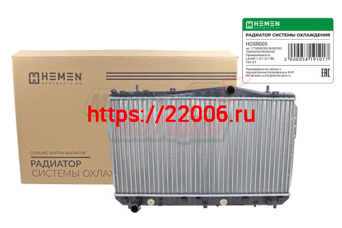 Радиатор охлаждения двигателя Chevrolet Lacetti J200, NUBIRA 05-, 1.4i/1.6i/1.8i 16V AT (HOSR005) Радиатор охлаждения двигателя Chevrolet Lacetti J200, NUBIRA 05-, 1.4i/1.6i/1.8i 16V AT (HOSR005)