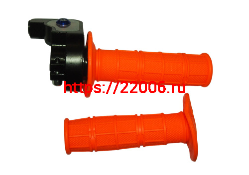 Ручка руля правая (газа) TTR 50-250 в сборе (с резинкой) короткоходая с корпусом + ручка лев (38386) фото 2