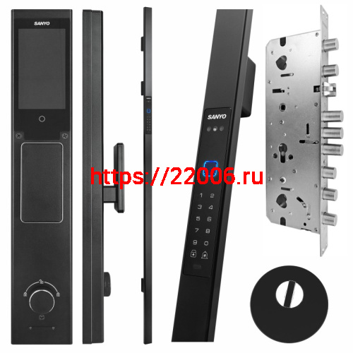 Электронный замок Sanyo D502 UsmartGo DM70 с WiFi, с распознаванием лиц,ручка-скоба 1800 мм, черный фото 3