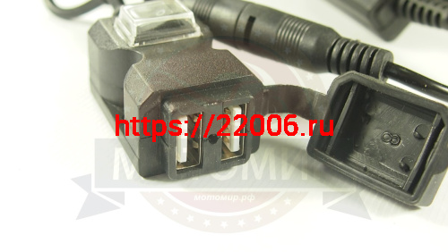 Гнездо 2хUSB, светодиодная подсветка, кнопка ВКЛ/ВЫКЛ, 665А1 фото 2