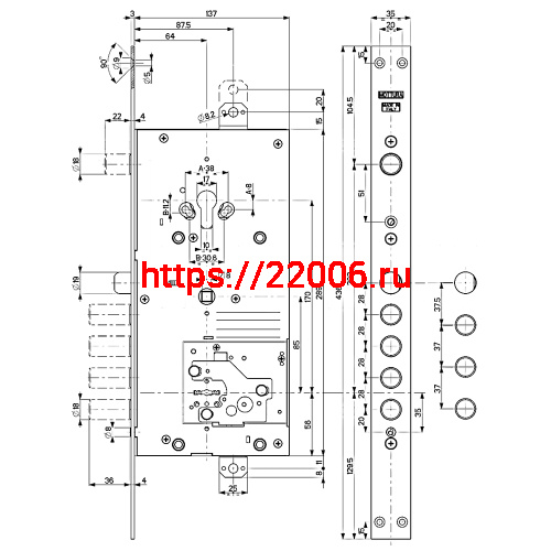 Замок Mottura (Моттура) врезной двухсистемный 54.J939M-S MyKey (левый), перекод. с торца, кл. 40 мм, без накл. фото 2 Замок Mottura (Моттура) врезной двухсистемный 54.J939M-S MyKey (левый), перекод. с торца, кл. 40 мм, без накл. фото 2