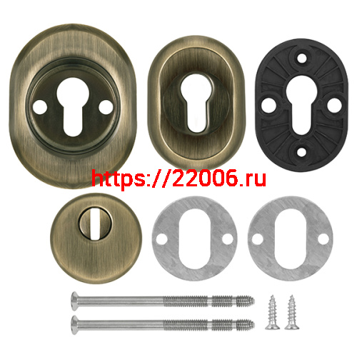 Броненакладка Fuaro (Фуаро) DEF.CRE/OV-set.9726 (DEF 9726) M6x90 врезная с чашкой AB-6 зелёная бронза фото 2