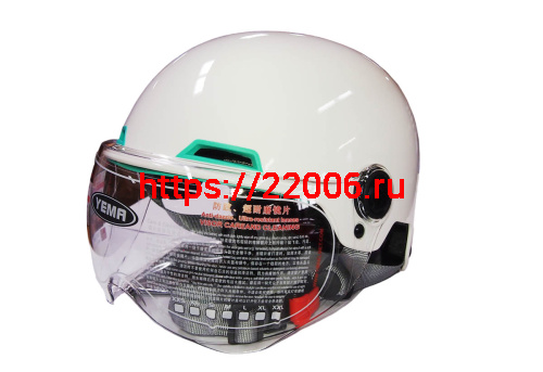 Шлем открытый YM-351_7 "YAMAPA", белый, черный, размер L, летний (NEW) (12 шт. в упак.) Шлем открытый YM-351_7 "YAMAPA", белый, черный, размер L, летний (NEW) (12 шт. в упак.)