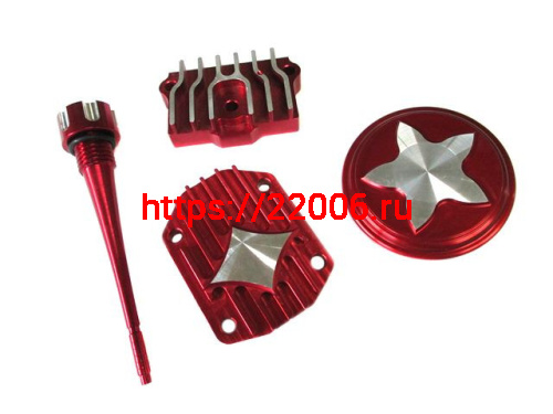 Крышки головки к двигателю LF120 красные (комплект крышек головки и щуп масла) Крышки головки к двигателю LF120 красные (комплект крышек головки и щуп масла)