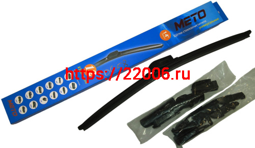 Щетка стеклоочистителя METO бескаркасная (12 адаптеров) 14"(350мм) WB-628T, КОРОБОЧКА