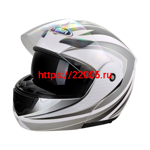 Мотошлем YM-921 белый (М) с визором