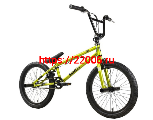 Велосипед 20" Stark'25 Madness BMX 2 (рама ст.,клещ. торм.,гироротор) ярко-зеленый/черный/черный