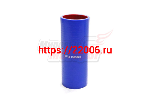 Патрубок радиатора нижний МАЗ силикон.,синий,армир. L180мм,d60мм. (HH054)