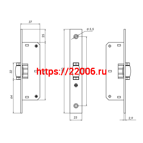 Защелка Punto (Пунто) врезная METLR-155B ролик СP хром фото 3 Защелка Punto (Пунто) врезная METLR-155B ролик СP хром фото 3
