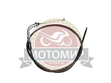 Трос газа L-1160мм, ход-100мм, Fighter125, Шторм, Сигма, загнутый, резьба на 10 мм